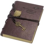Carnet de notes - keeper - vintage magic key - cuir - 320 pages - noir marron