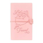 Carnet de voyage - pusheen - b6 - similicuir - rose - 195 x 12 cm