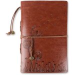 Carnet de voyage vintage cahier portable avec motif fleur note en cuir avec pendentif carnet  spirales ...