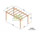 Carport en bois lamell� - coll� rouen 500 x 300 cm + 4 supports poteaux - maderland