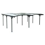 Carport avec extension aluminium et polycarbonate 30m� le mans