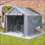 Carport - garage - tente robuste &amp wasserdicht pour v�los / tondeuses - gris 244x241x217cm