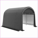 Carport - outsunny - 3x3m protection uv �tanche acier / pe - gris