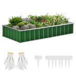 Carr potager de jardin - outsunny - modulable - montage sans outils - gants fournis - 174 x 90 x 30 ...