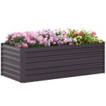 Carr� potager de jardin - outsunny - rectangulaire - tubes de renforcement acier galvanis� - 180 x 90 ...