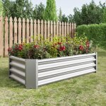 Carr potager de jardin surlev lit de jardin bac  semis jardiniere en acier galvanis amnagement ...