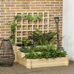 Carr� potager jardini�re � 3 �tages avec treillis lit sur�lev� en bois pour plantes grimpantes l�gumes ...