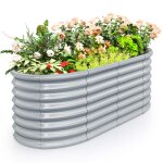 Carr� potager en m�tal galvanis� - relax4life - r�sistant � la rouille - jardini�re sur�lev� sans fond ...