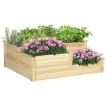 Carré potager - outsunny - 3 niveaux - zones séparées - design sans fond - en bois massif - 108 x 88 ... Carré potager - outsunny - 3 niveaux - zones séparées - design sans fond - en bois massif - 108 x 88 ...