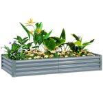 Carr potager - outsunny - fond ouvert - avec bord anti - coupure barres de soutien - acier galvanis ...