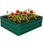Carr� potager - relax4life - plaque dacier - bords lisses - jardini�re rectangulaire en m�tal - sans ...