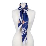 Carr toucher soie bleu roi  motif 90x90cm femme torrente