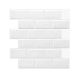 Carrelage adh�sif effet 3d - ulisem - subway blanc - imperm�able - lot de 6 - 305x305 cm - int�rieur ...