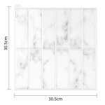 Carrelage mtro 3d autocollant - ulisem - imitation marbre blanc - paisseur 24 mm - 36 x 36 m