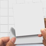 Carrelage mural autocollant - 50 pices - 15x15 cm - blanc - pvc