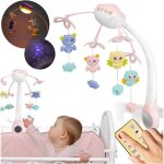 Carrousel pour berceau - ricokids - rk - 813 - projecteur tlcommand - rose