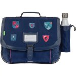 Cartable - tanns - lancelot - 38 cm - poche gourde amovible - marine