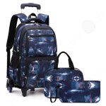 Cartable 46x30x23cm cartable à roulettes 3 en 1 sac à dos à roulettes sac à dos / valise trolley détachable ... Cartable 46x30x23cm cartable à roulettes 3 en 1 sac à dos à roulettes sac à dos / valise trolley détachable ...