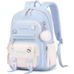 Cartable fille primaire 20 l lger sac a dos college fille cartable kawaii avec pendentif en nylon pour ...