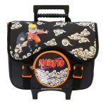 Cartable a roulettes 41cm 2 comp + 1poche sous licence officielle naruto