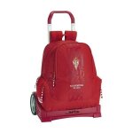 Cartable  roulettes - real sporting de gijn - evolution - rouge - polyester - 85 cm