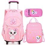 Cartable  roulettes - zgeer - fille primaire - tissu durable - 3 en 1 - conception silencieuse