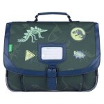 Cartable scolaire - tanns - timothe - kaki - 35 cm - dinosaures phosphorescents