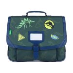 Cartable scolaire - tanns - timothe - kaki - 38cm - dinosaures phosphorescents