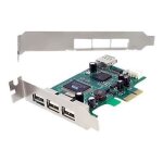 Carte contrleur pcie  4 ports usb 2. 0 - adaptateur pci - e usb - 3x usb a externe - 1x usb a interne ...