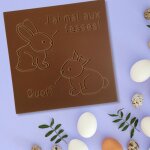 Cartes � croquer lapins de p�ques chocolat lait - fabrication artisanale - chocolat de p�ques