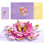 Carte danniversaire 20x15cm v?ux joyeux anniversaire remerciement chaleureux carte 3d enveloppe carte ...