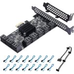 Carte dextension sata 3. 0 carte pcie 16 ports 6 gbit / s contr�leur jmb575 + asm1064