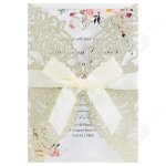 Cartes dinvitation de mariage 195 x 135 cm 50 pcs fleurs romantiques flicitations rception invitation ...