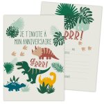 Carte dinvitation - scrap cooking - 0262 - anniversaire dinosaure - 8 cartes - format a6