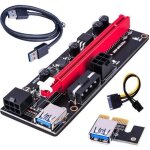 Carte graphique pci - e riser 009s 16x extension pci - e riser usb 3. 0 carte adaptateur de c�ble dextension ...