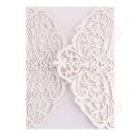 Carte de mariage 18x125cm cartes de v?ux ajoures florales invitations blanches invitations de mariage ...