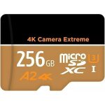 Carte mmoire 256 go camera 4k video + adaptateur + lecteur de carte