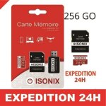 Carte mmoire - isonix - 256 go - vitesse de lecture 100 mo / s - compatible switch gopro canon