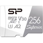 Carte mmoire + adaptateur - silicon power - superior microsdxc 256go - uhs - i u3 v30 4k a2 haute vitesse ...