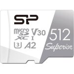 Carte mmoire + adaptateur - silicon power - superior microsdxc 512go - uhs - i u3 v30 4k a2 haute vitesse ...