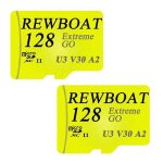 Carte m�moire flash rewboat 128 go + adaptateur vitesse d?�criture jusqu?� 100 mo / s c10 u3 ush - ii ...