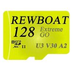 Carte m�moire flash rewboat 128 go + adaptateur vitesse d?�criture jusqu?� 100mo / s c10 u3 ush - ii ...
