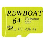 Carte mmoire flash rewboat 64 go + adaptateur vitesse d?criture jusqu? 90mo / s c10 u3 ush - ii sdxc ...