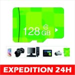 Carte mmoire micro sd tanche 128 go + adaptateur sd pour smartphones drones camras embarques appareils ...