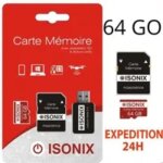 Carte m�moire micro - sd - zisonix - 64 go - classe 10 - uhs - 1 - r�sistante � leau