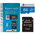 Carte memoire xstone micro sd 64 go class 10 + sdhc adaptateur + lecteur carte memoire