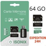Carte micro - sd 64 go classe 10 au formate sdxc / sdhc 4k smartphone tablette camra sport. . .