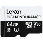 Carte microsdhc - lexar - 64 go - haute endurance - uhs - i u3 - 100 mo / s
