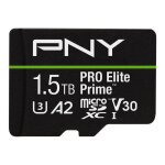 Carte microsdxc - pny - pro elite prime - 1. 5tb - 200mb / s - u3 v30 a2