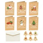 Carte de no�l 105x7cm carte v?ux de no�l joyeux no�l v?ux de no�l carte fin dann�e 6 cartes pli�es 6 ...